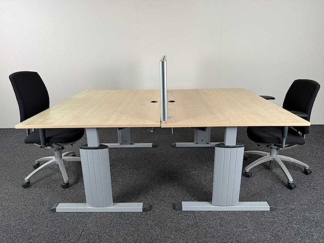 Pami / drabert - dubbele workbench + 2 x bureaustoel drabert - bureau (2x) - afbeelding 4 van  5