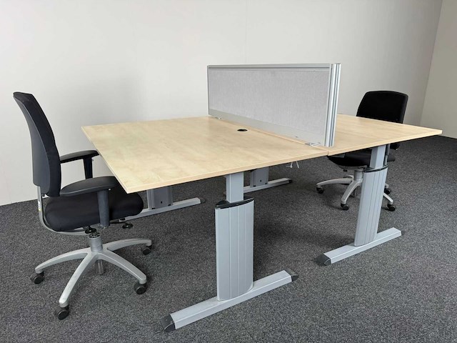 Pami / drabert - dubbele workbench + 2 x bureaustoel drabert - bureau - afbeelding 1 van  5
