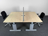 Pami / drabert - dubbele workbench + 2 x bureaustoel drabert - bureau - afbeelding 2 van  5