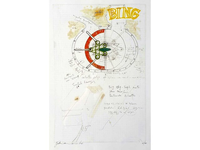 Panamarenko - de kip - litho 4 (bing) - offset - afbeelding 2 van  4