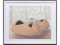 Panamarenko - k3 jungle flyer - kleurendruk met diepdruk - professioneel ingelijst