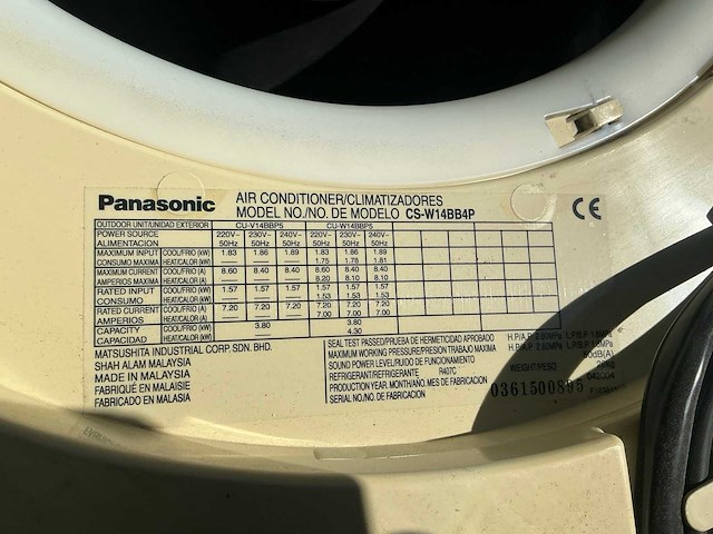Panasonic cs-w14bb4p binnen unit (2x) - afbeelding 8 van  8