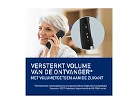 Panasonic kx-tgu432exb digitale draadloze telefoon met antwoordapparaat, basisunit en 2 toestellen, lcd-scherm, favoriete oproep, zaklamp, gehoorapparaat-compatibele kleur, zwart - afbeelding 5 van  6