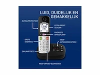Panasonic kx-tgu432exb digitale draadloze telefoon met antwoordapparaat, basisunit en 2 toestellen, lcd-scherm, favoriete oproep, zaklamp, gehoorapparaat-compatibele kleur, zwart - afbeelding 6 van  6