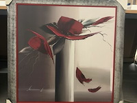 Paneelschilderij en rouge et gris i - afbeelding 1 van  2