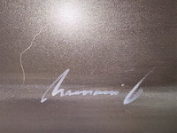 Paneelschilderij en rouge et gris i - afbeelding 2 van  2