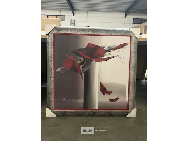 Paneelschilderij en rouge et gris i - afbeelding 1 van  2