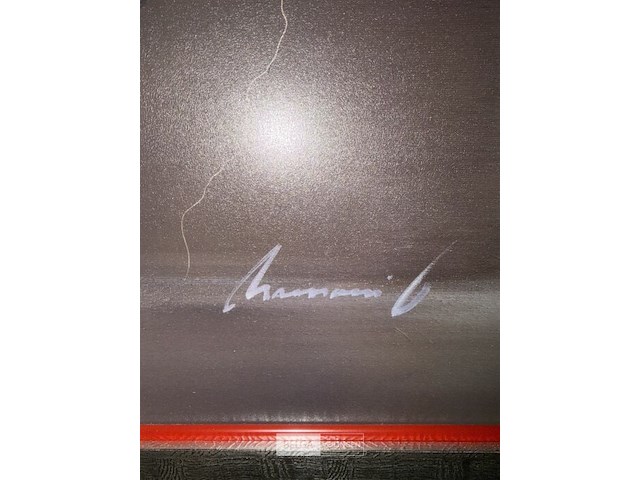 Paneelschilderij en rouge et gris i - afbeelding 2 van  2