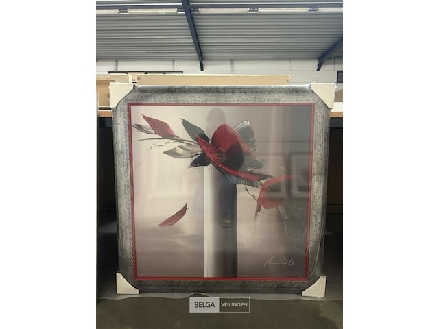 Paneelschilderij en rouge et gris i - afbeelding 1 van  1