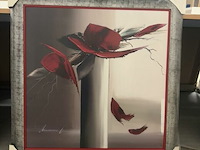 Paneelschilderij en rouge et gris i