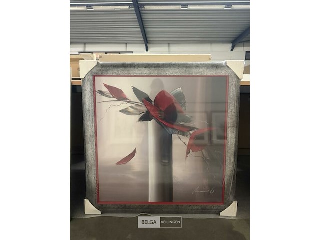 Paneelschilderij en rouge et gris i - afbeelding 1 van  1