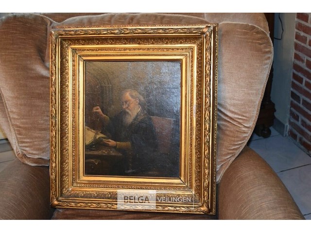 Paneelschilderij goudwegen met goudlook kader - afbeelding 1 van  4