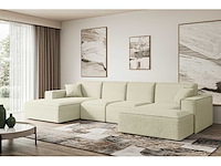 Panoramische bank - beige terry stof - afbeelding 4 van  12