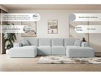 Panoramische bank - beige terry stof - afbeelding 6 van  12