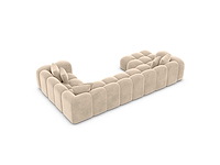 Panoramische bank links - crèmekleurig fluweel - afbeelding 5 van  8