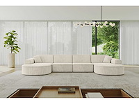 Panoramische hoekbank - beige fluweel - afbeelding 6 van  8