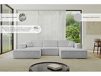Panoramische hoekbank - beige fluweel - afbeelding 7 van  10