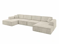 Panoramische hoekbank - beige fluweel - afbeelding 2 van  7