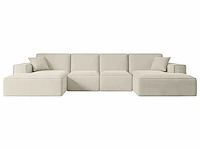 Panoramische hoekbank - beige fluweel - afbeelding 3 van  7