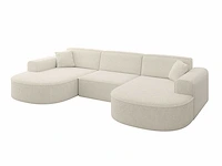 Panoramische hoekbank - beige stof - afbeelding 2 van  6