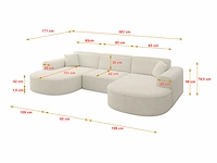 Panoramische hoekbank - beige stof - afbeelding 4 van  6