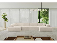 Panoramische hoekbank - beige touwstof - afbeelding 6 van  12