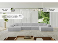Panoramische hoekbank - beige touwstof - afbeelding 10 van  12