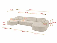 Panoramische hoekbank - beige touwstof - afbeelding 4 van  6