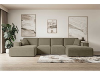 Panoramische hoekbank - bruin fluweel - afbeelding 10 van  11