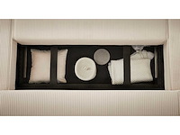 Panoramische hoekbank - cabriotisch - beige geribde stof - afbeelding 2 van  18