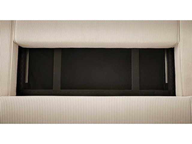 Panoramische hoekbank - cabriotisch - beige geribde stof - afbeelding 3 van  18