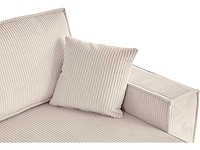 Panoramische hoekbank - cabriotisch - beige geribde stof - afbeelding 5 van  18