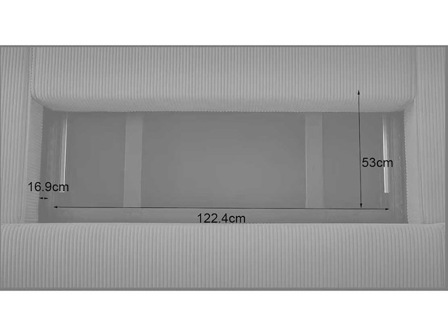 Panoramische hoekbank - cabriotisch - beige geribde stof - afbeelding 11 van  18