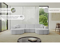 Panoramische hoekbank - donkergrijs fluweel - afbeelding 6 van  6
