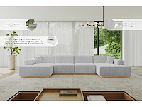 Panoramische hoekbank - groene touwstof - afbeelding 5 van  9