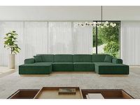 Panoramische hoekbank - groene touwstof - afbeelding 6 van  9