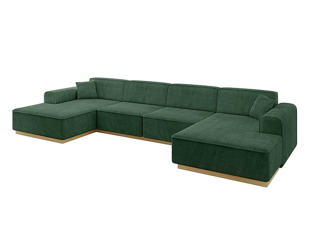 Panoramische hoekbank - groene touwstof - afbeelding 7 van  9