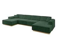Panoramische hoekbank - groene touwstof - afbeelding 7 van  9