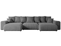Panoramische/convertible bank - donkergrijze stof - afbeelding 3 van  10