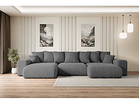 Panoramische/convertible bank - donkergrijze stof - afbeelding 4 van  10