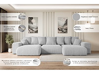 Panoramische/convertible bank - donkergrijze stof - afbeelding 9 van  10