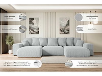 Panoramische/convertible hoekbank - bruin fluweel - afbeelding 10 van  11