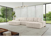 Panoramisch/omgebouwd sofa - beige touwstof - afbeelding 1 van  6