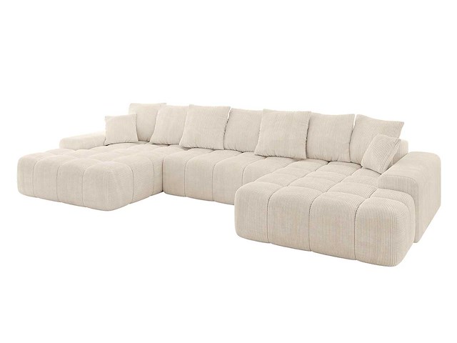 Panoramisch/omgebouwd sofa - beige touwstof - afbeelding 2 van  6