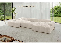 Panoramisch/omgebouwd sofa - beige touwstof - afbeelding 4 van  6
