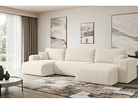 Panoramisch/omgebouwd sofa - beige touwstof - afbeelding 2 van  10