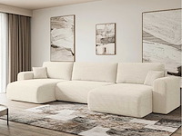 Panoramisch/omgebouwd sofa - beige touwstof - afbeelding 1 van  10