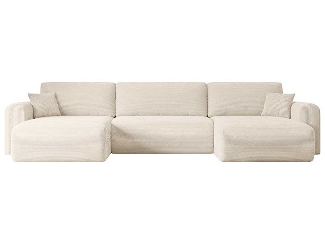 Panoramisch/omgebouwd sofa - beige touwstof - afbeelding 4 van  10