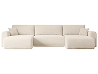 Panoramisch/omgebouwd sofa - beige touwstof - afbeelding 4 van  10
