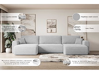 Panoramisch/omgebouwd sofa - beige touwstof - afbeelding 9 van  10